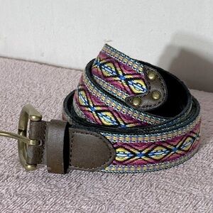 Mossimo Supply Co. Pink Tribal Southwest Embroidered Faux Leather Belt